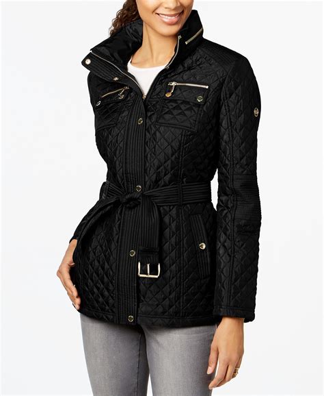 michael kors black raincoat with hood|michael kors raincoat with belt.